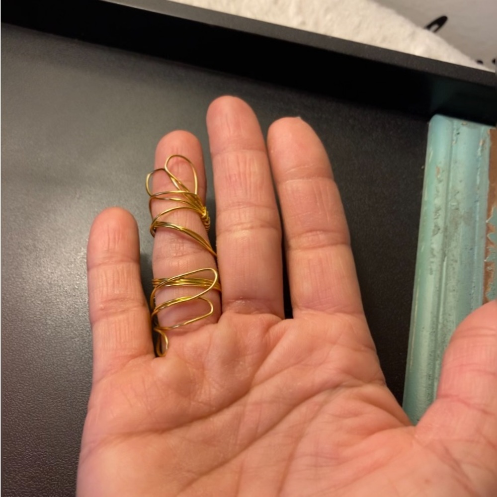 Handcrafted Adjustable Ring With Gold Wrapped In … - image 8